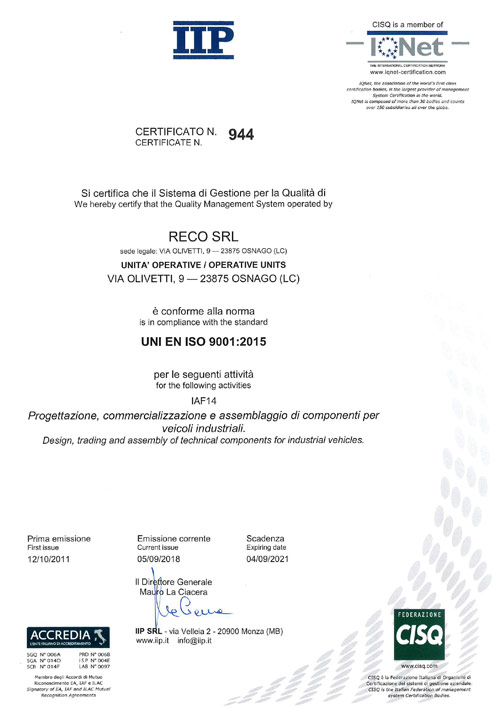 CERTIFICATION ISO 9001